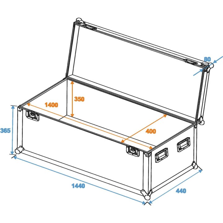 Roadinger - Universal Case Pro 140x40x40cm - Rack tipus Bagul | Z-Bombilla