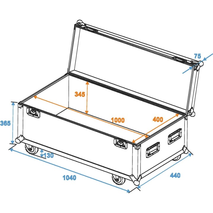 Roadinger - Universal Case Pro 100x40x40cm with wheels - Light Rack | Z-Bombilla