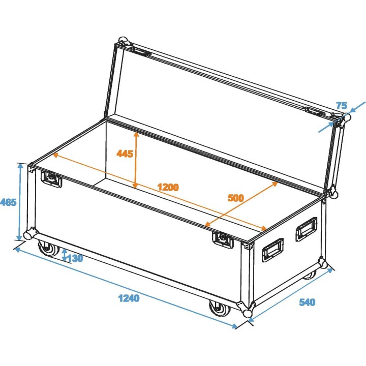 Roadinger - Universal Case Pro 120x50x50cm with wheels - Light Rack | Z-Bombilla