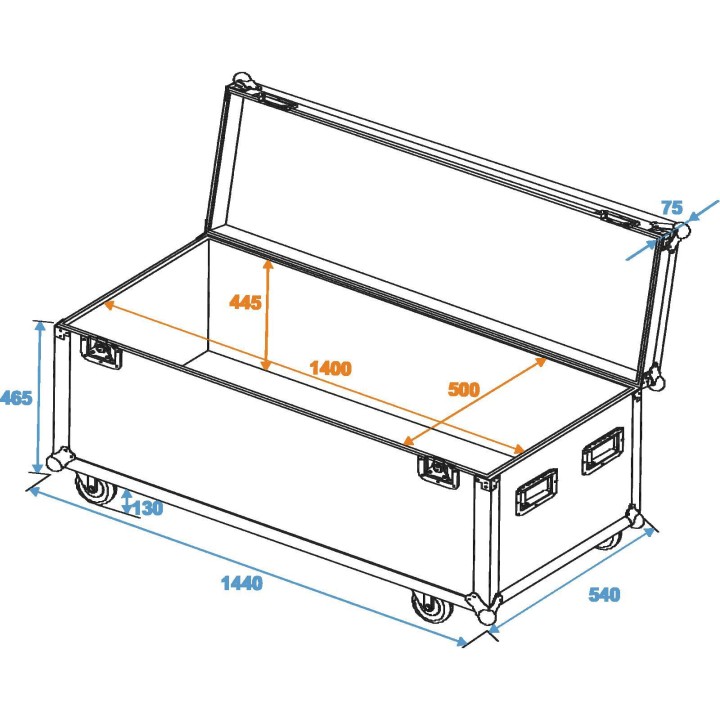 Roadinger - Universal Case Pro 140x50x50cm with wheels - Rack tipus Bagul | Z-Bombilla