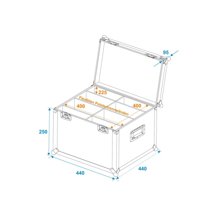 Roadinger - Universal Transport Case TDV-40 40x40x30cm - Accessory for Rack | Z-Bombilla