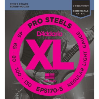 D'addario - EPS170-5 PROSTEELS 5-STRING BASS, LIGHT, LONG SCALE [45-130] - Bass String | Z-Bombilla
