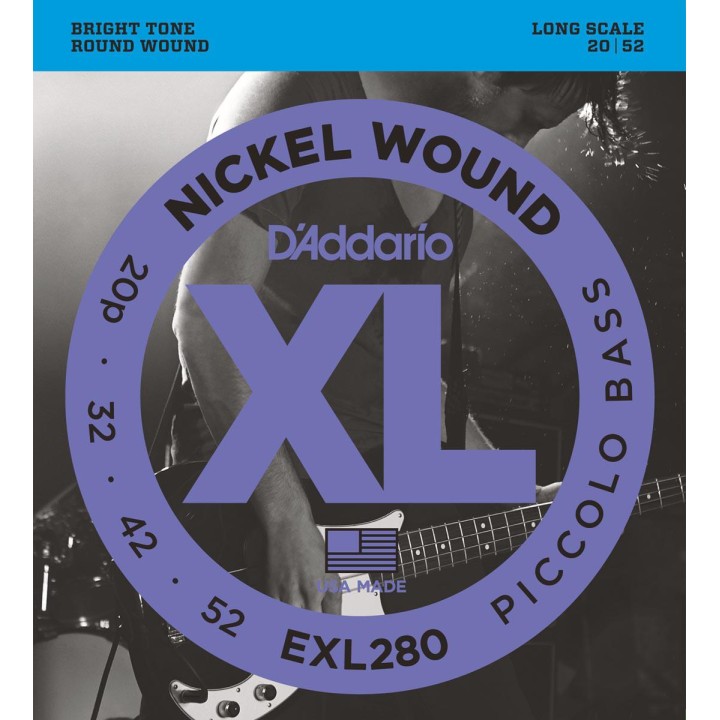 D'addario - EXL280 NICKEL WOUND PICCOLO BASS, LONG SCALE [20-52] - Bass String | Z-Bombilla