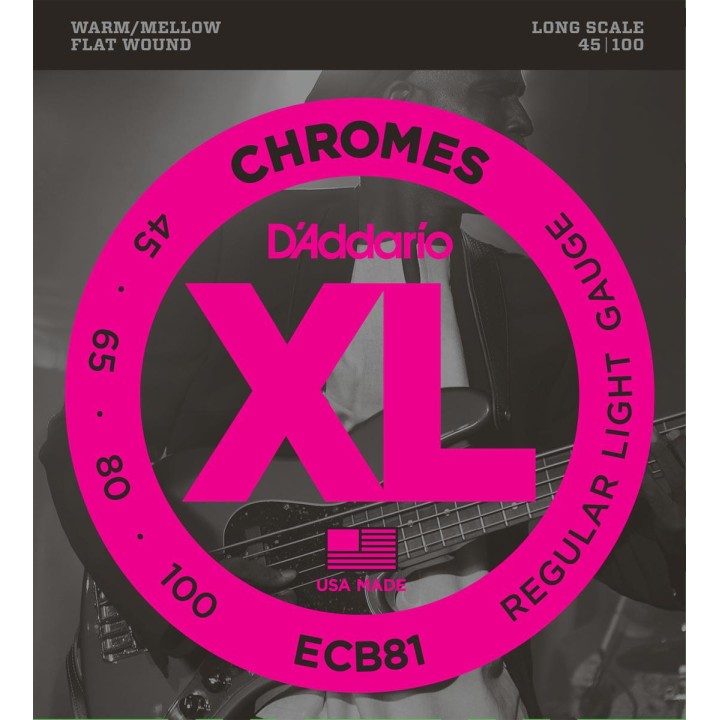 D'addario - ECB81 CHROMES BASS, LIGHT, LONG SCALE [45-100 ] - Bass String | Z-Bombilla