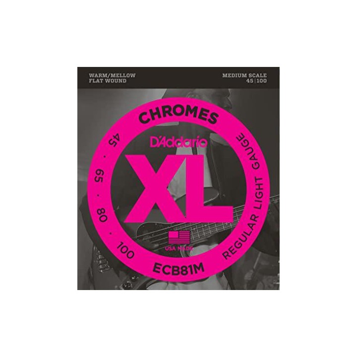 D'addario - ECB81M CHROMES BASS, LIGHT, MEDIUM SCALE [45-100 ] - Bass String | Z-Bombilla