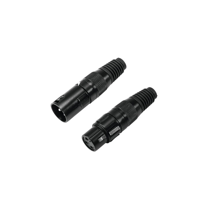 Omnitronic - XLR socket/plug set 3pin black housing 5x - Conector Canon XLR | Z-Bombilla
