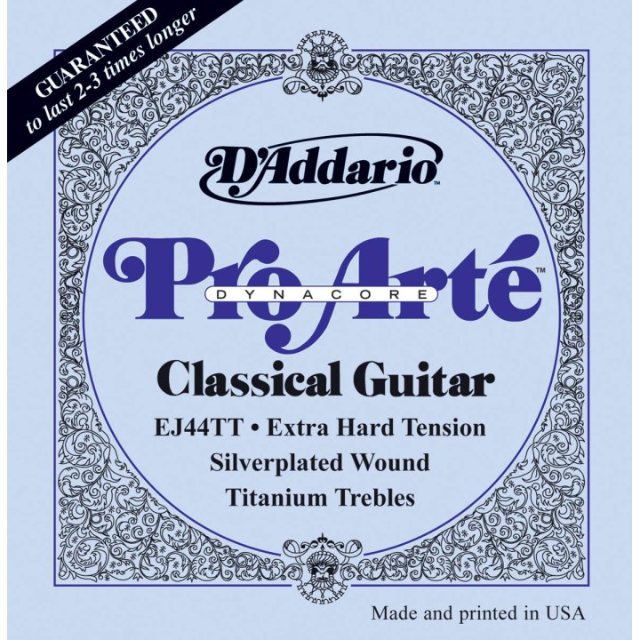 D'addario - EJ44TT PROARTE DYNACORE, TITANIUM TREBLES, EXTRA-HARD TENSION - Corda Guitarra clàssica | Z-Bombilla