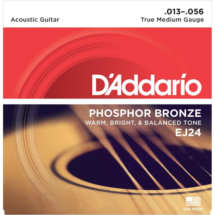 D'addario - EJ24 PHOSPHOR BRONZE TRUE MEDIUM [13-56] - Acoustic Guitar String | Z-Bombilla