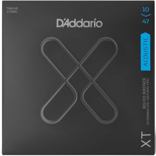D'addario - XTABR1047-12 ACOUSTIC GUITAR 80/20 XT COATED 12 STRINGS - Corda Guitarra acústica | Z-Bombilla