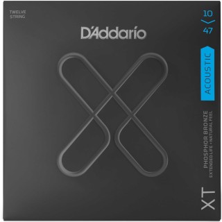D'addario - XTAPB1047-12 ACOUSTIC GUITAR PHOSPHOR BRONZE XT COATED 12 SRTRINGS - Corda Guitarra acústica | Z-Bombilla