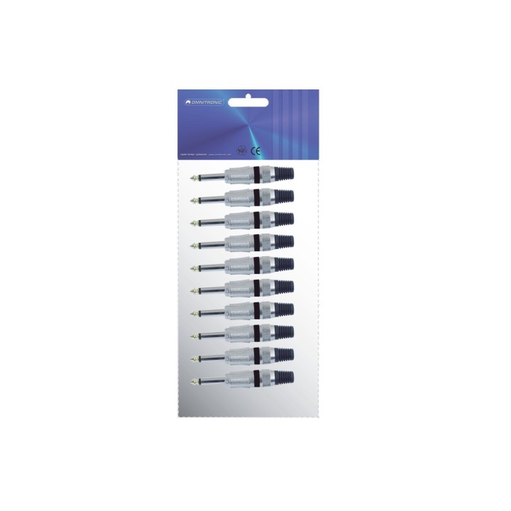 Omnitronic - Jack plug 6.3 mono bk ROAD 10x - Conector de Áudio | Z-Bombilla