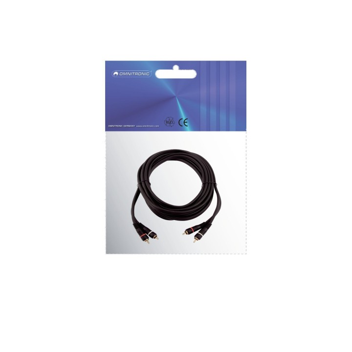 Omnitronic - RCA cable 2x2 3m - Cable d'Àudio - RCA - RCA | Z-Bombilla