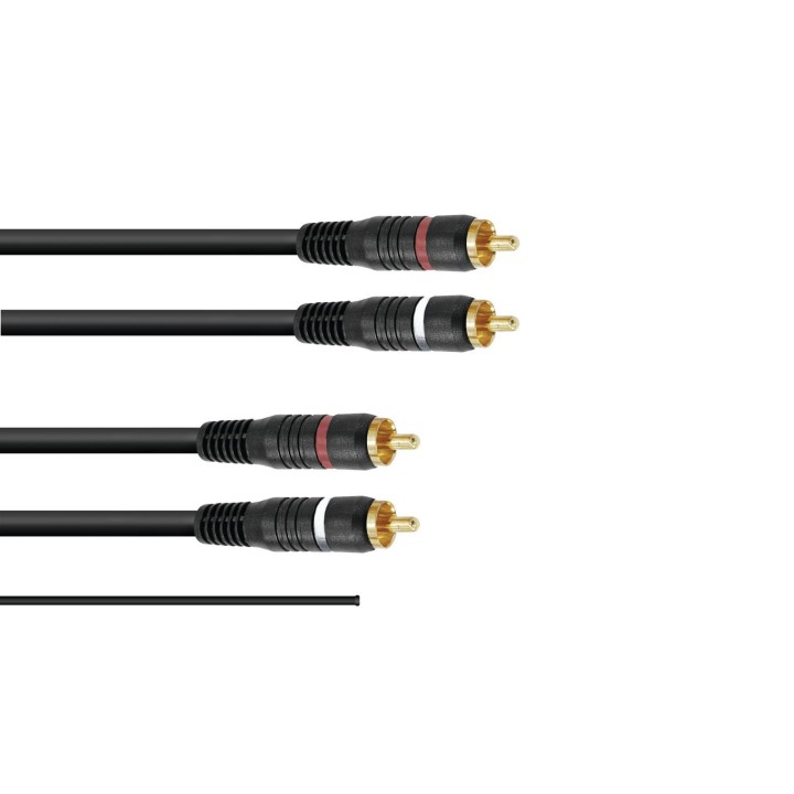 Omnitronic - RCA cable 2x2 ground 1.5m - Os Cabo de Áudio - RCA - RCA | Z-Bombilla