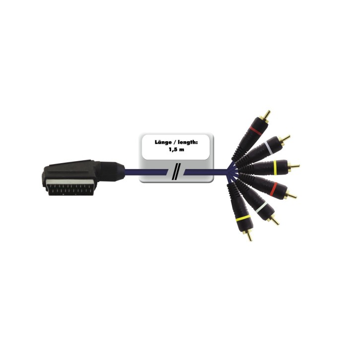 Omnitronic - Adaptercable Scart/6xRCA 1.5m - Cables de Video | Z-Bombilla