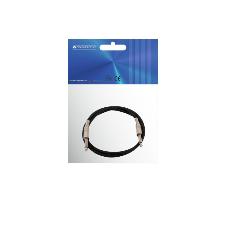 Omnitronic - Jack cable 6.3 mono 1.5m bk - Cable d'Àudio - Jack - Jack | Z-Bombilla