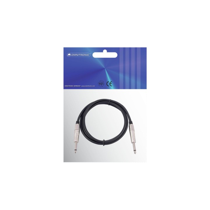 Omnitronic - Jack cable 6.3 mono 1m bk ROAD - Cable d'Àudio - Jack - Jack | Z-Bombilla