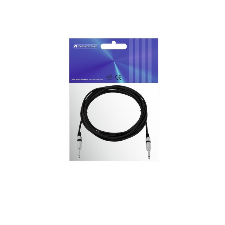 Omnitronic - Jack cable 6.3 mono 6m bk ROAD - Cable d'Àudio - Jack - Jack | Z-Bombilla