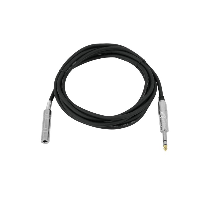 Omnitronic - Jack extension 6.3 stereo 3m bk - Cable d'Àudio - Jack - Jack | Z-Bombilla