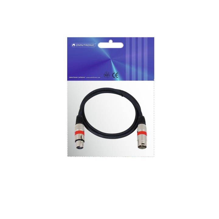 Omnitronic - XLR cable 3pin 1m bk/rd
