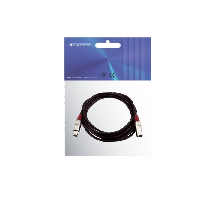 Omnitronic - XLR cable 3pin 5m bk/rd