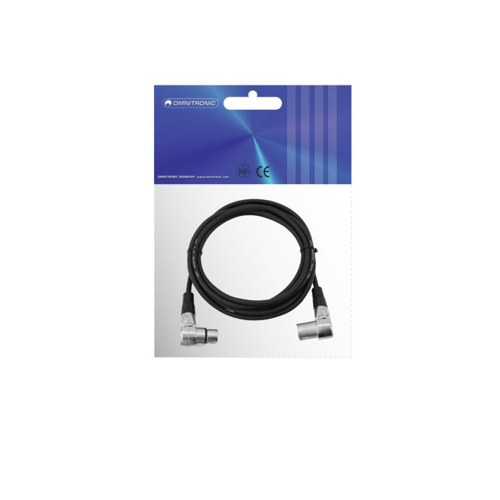 Omnitronic - XLR cable 3pin 3m 90° bk