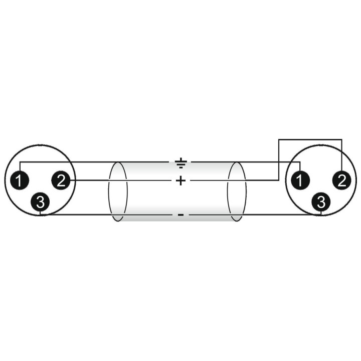Omnitronic - Adaptercable XLR(M)/XLR(M) 0.2m bk