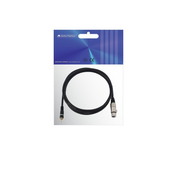 Omnitronic - Adaptercable RCA/XLR(F) 2m bk