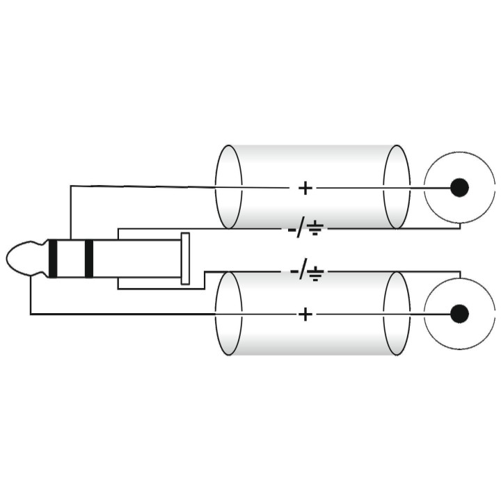 Omnitronic - Adaptercable 3.5 Jack 90°/2xRCA 0,5m bk