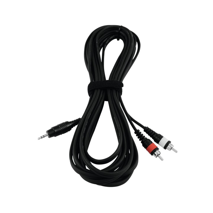 Omnitronic - Adaptercable 3.5 Jack/2xRCA 6m bk