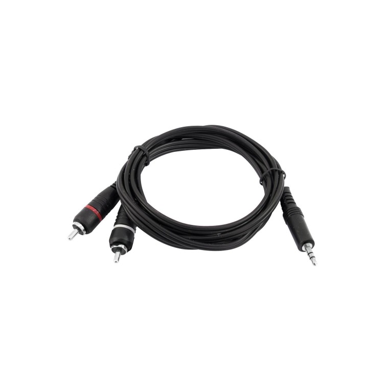 Omnitronic - Adaptercable 3.5 Jack/2xRCA 1.5m bk