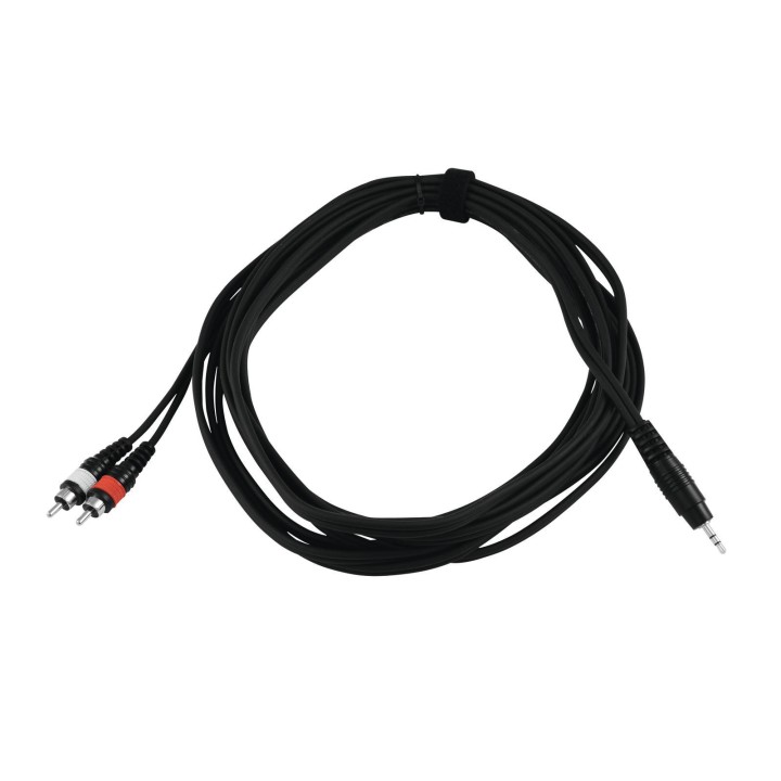 Omnitronic - Adaptercable 3.5 Jack/2xRCA 3m bk