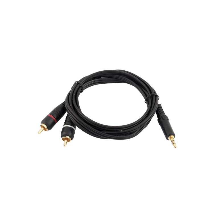 Omnitronic - Adaptercable 3.5 Jack/2xRCA 3m bk