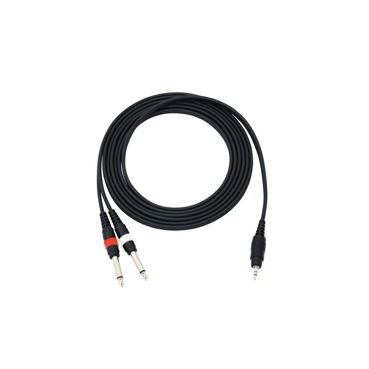 Omnitronic - Adaptercable 3.5 Jack/2xJack 3m bk