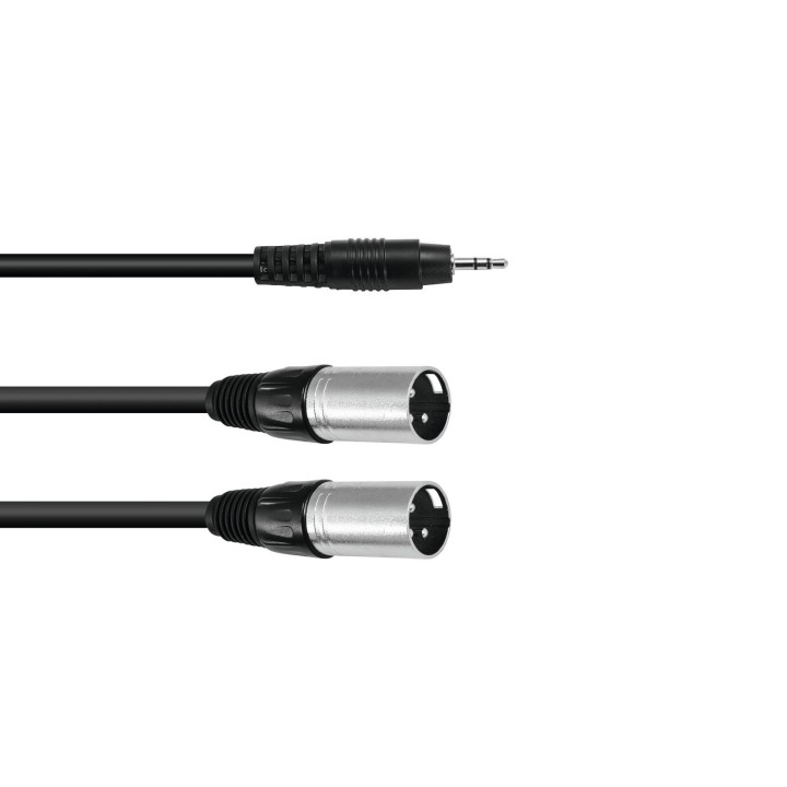 Omnitronic - Adaptercable 3.5 Jack/2xXLR(M) 1.5m bk