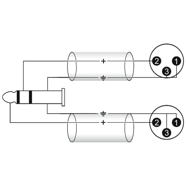 Omnitronic - Adaptercable 3.5 Jack/2xXLR(M) 1.5m bk
