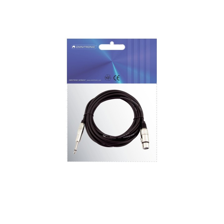 Omnitronic - Adaptercable XLR(F)/Jack mono 2m bk