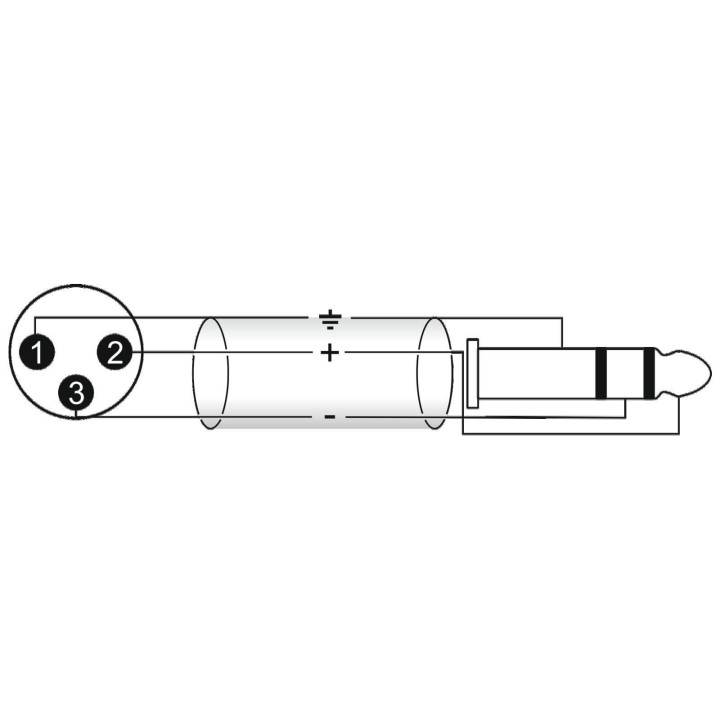 Omnitronic - Adaptercable XLR(M)/Jack stereo 5m bk