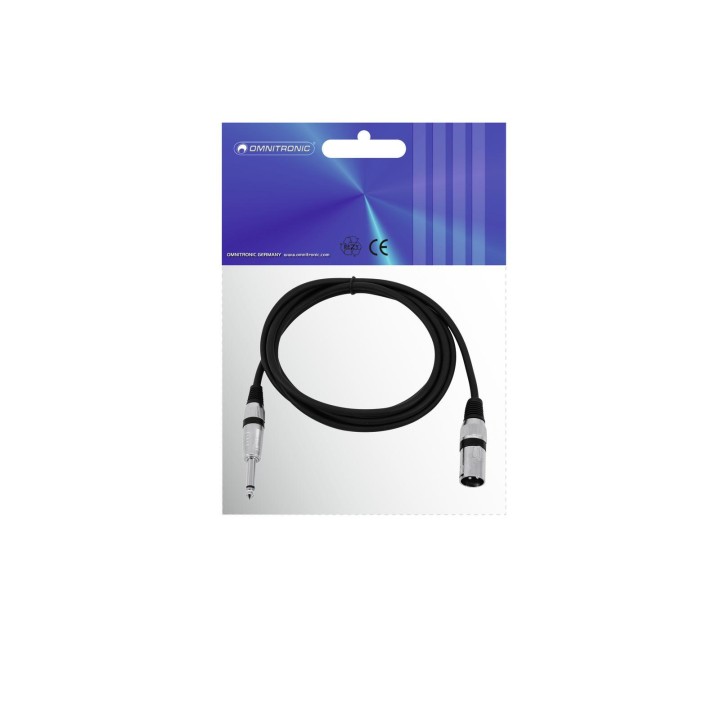 Omnitronic - Adaptercable XLR(M)/Jack mono 2m bk