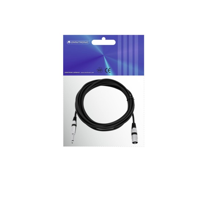 Omnitronic - Adaptercable XLR(M)/Jack mono 5m bk