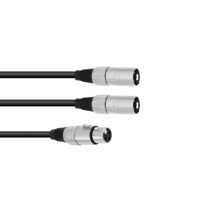 Omnitronic - Adaptercable XLR(F)/2xXLR(M) 1m bk