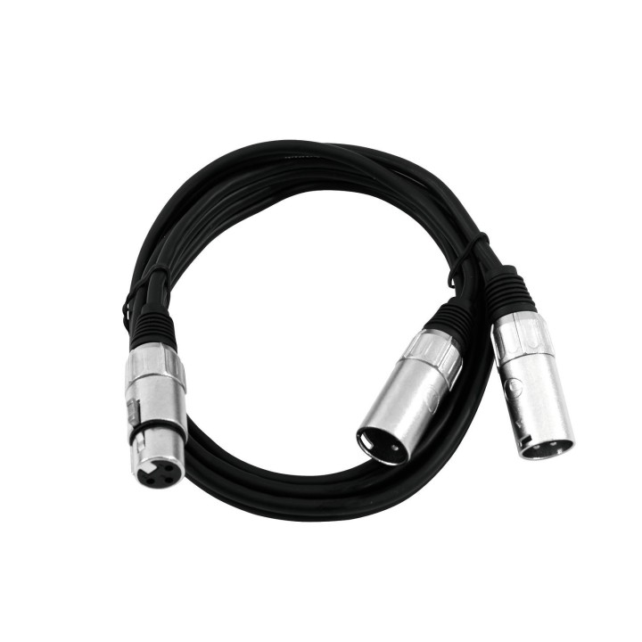 Omnitronic - Adaptercable XLR(F)/2xXLR(M) 1m bk