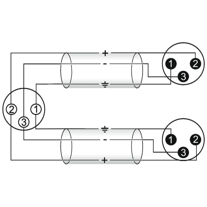 Omnitronic - Adaptercable XLR(F)/2xXLR(M) 1.5m bk