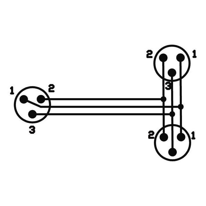 Omnitronic - Adaptercable XLR(F)/2xXLR(M) 1.5m bk