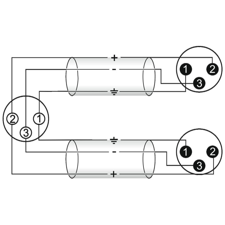 Omnitronic - Adaptercable XLR(F)/2xXLR(M) 3m bk