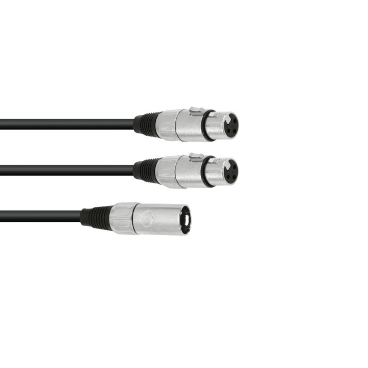 Omnitronic - Adaptercable XLR(M)/2xXLR(F) 0,5m bk