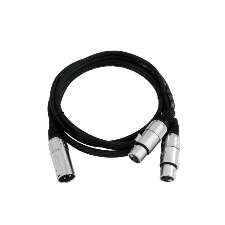 Omnitronic - Adaptercable XLR(M)/2xXLR(F) 0,5m bk