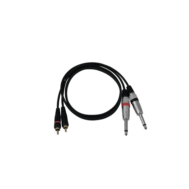 Omnitronic - Adaptercable 2xJack/2xRCA 1m bk