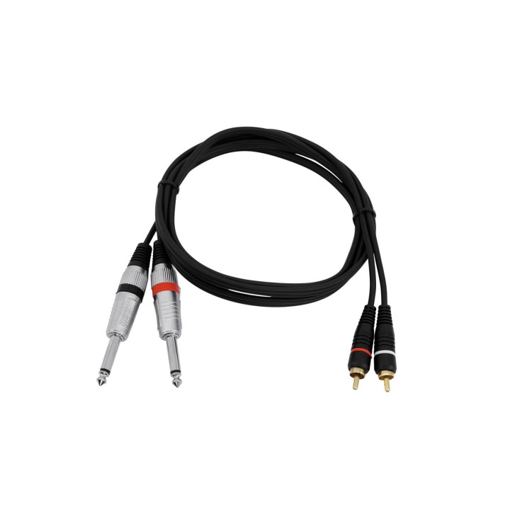 Omnitronic - Adaptercable 2xJack/2xRCA 1.5m bk