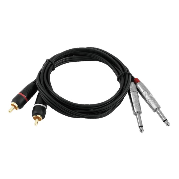 Omnitronic - Adaptercable 2xJack/2xRCA 6m bk