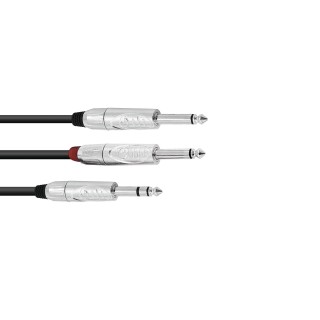 Omnitronic - Adaptercable Jack/2xJack 3m